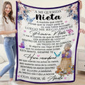 1pc of Butterfly Floral Design Spanish Letter Throw Blanket, a Gift Blanket for My Granddaughter from Grandma, Soft And Cozy Flannel Blankets, Lightweight Fuzzy Print Blanket Suitable for Couch, Sofa, Bed, Office, Travel, Camping Chair