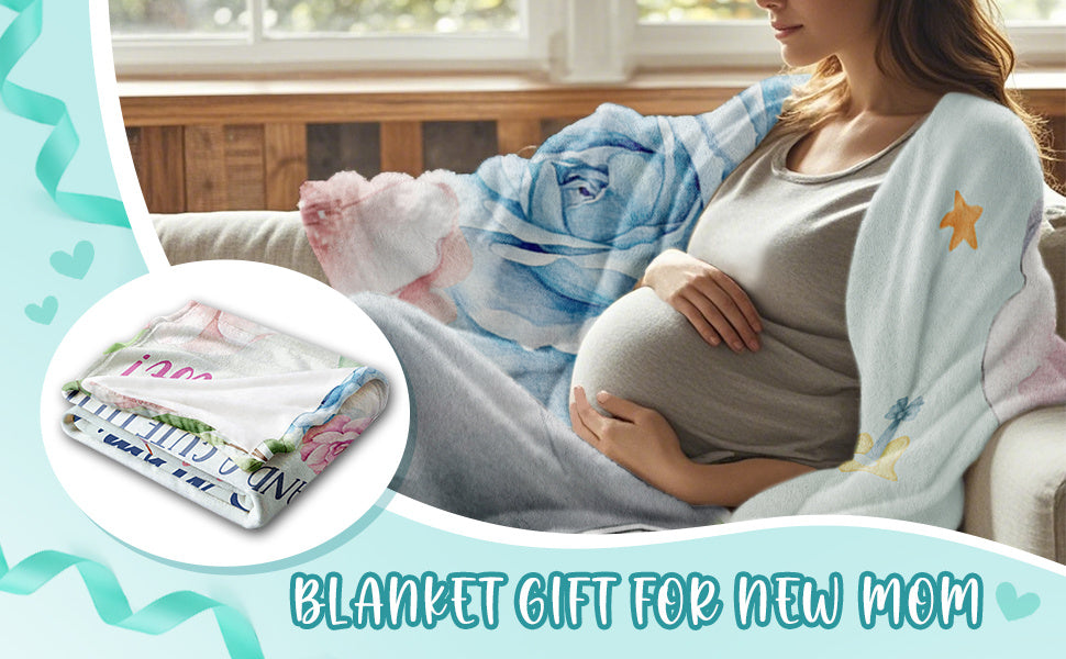 Mom to Be Throw Blanket 60X 50, New Mom Gifts for Women After Birth, Gifts for New Moms, First Time Moms/Gender Reveal/Pregnancy Gifts for Mother