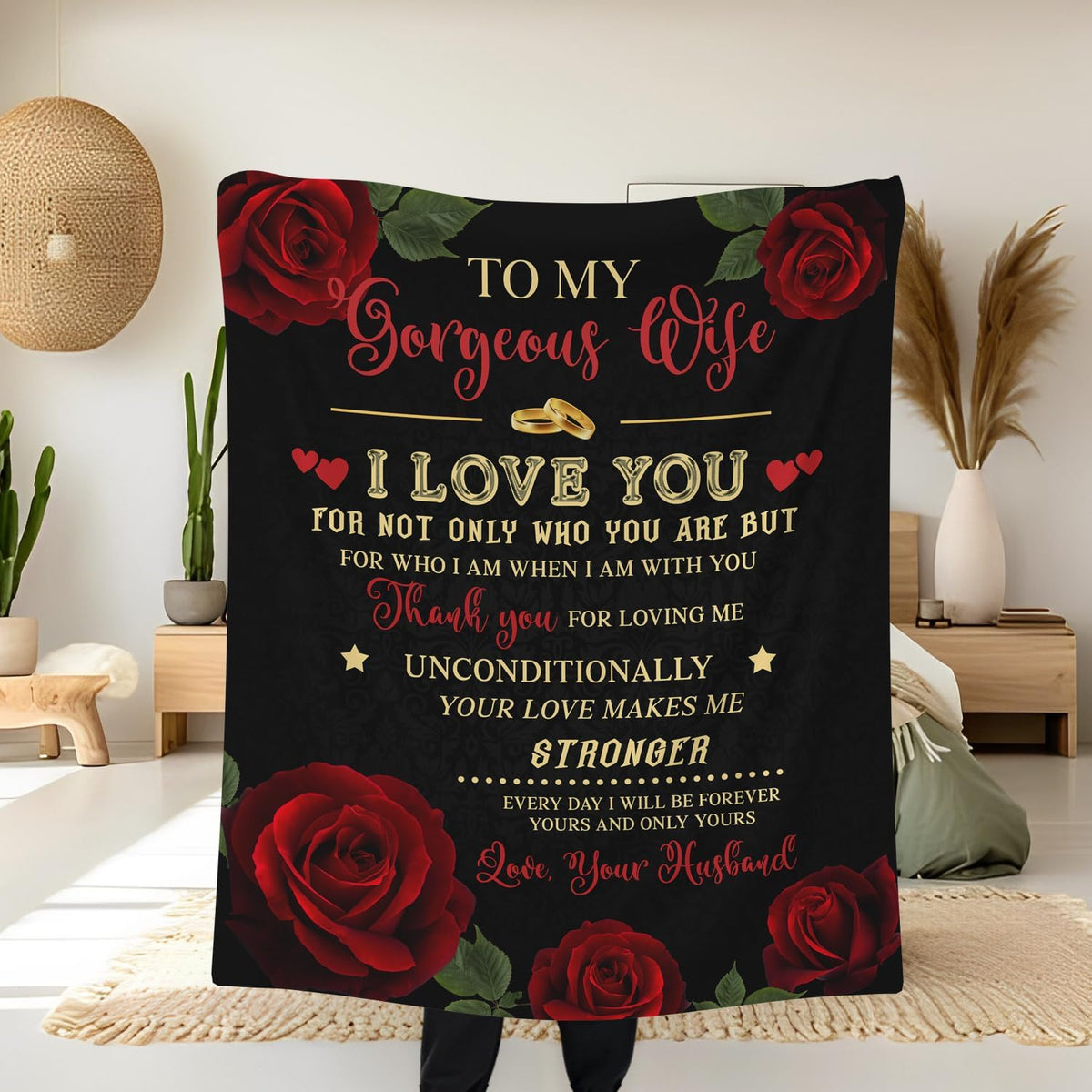 A Blanket for My Wife from Her Husband - a Romantic Gift for Her Birthday, Christmas, Valentine'S Day, Mother'S Day, Anniversaries, Holidays, And a Special Expression of Love