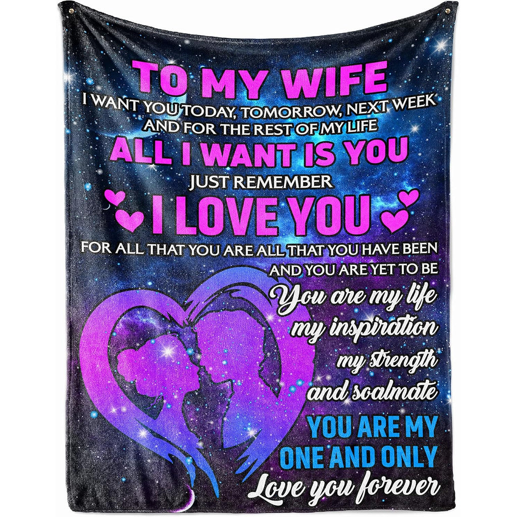 PREZZY to My Wife Blanket from Husband Super Soft Micro Flannel Throw Blankets