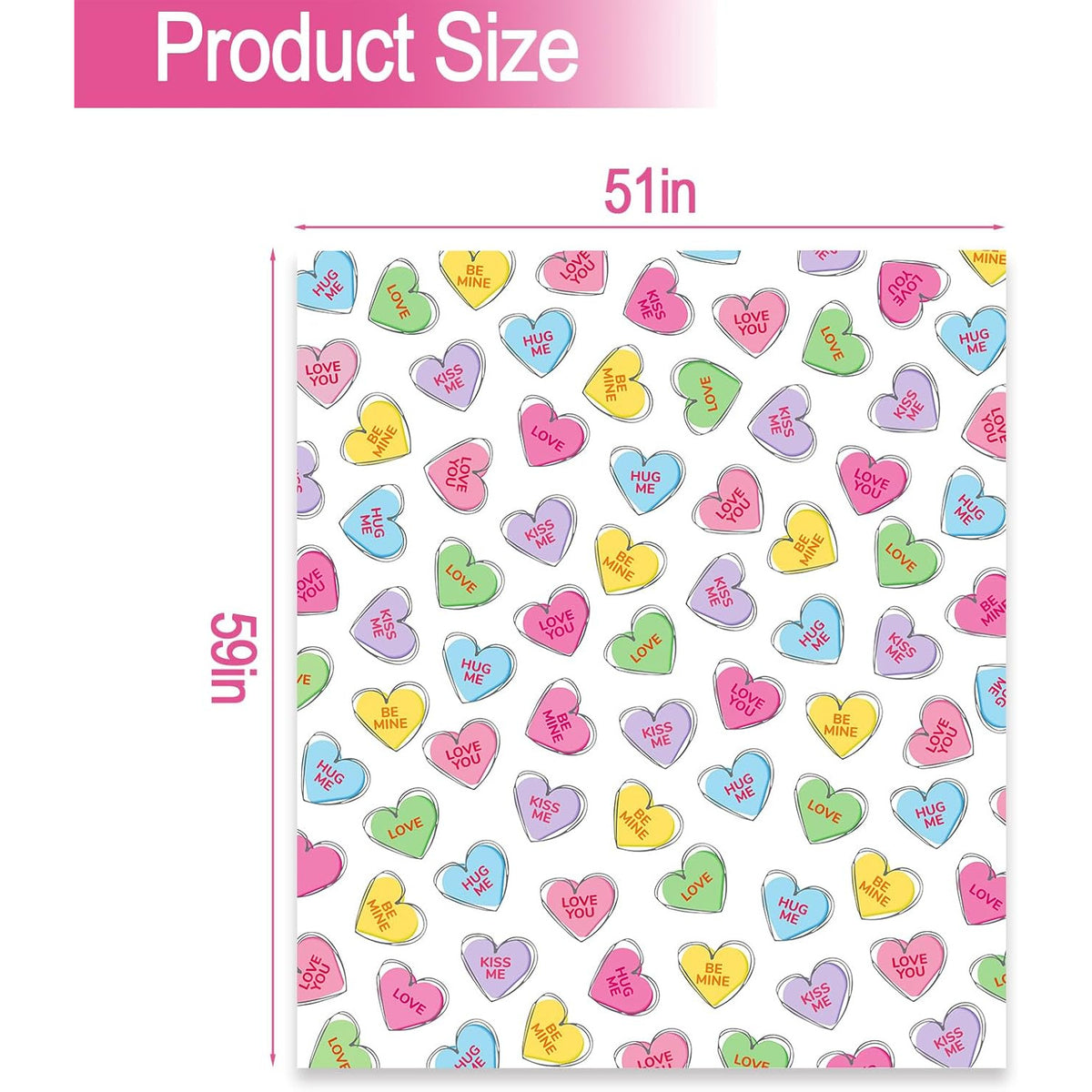 Valentines Day Decor: Hand-Painted Candy Heart Flannel Flannel Throw Blanket, Ultra Soft Plush Travel Blanket, Cozy Romantic Valentines Gift for Couple Women Home Bed Sofa Decor 50x60