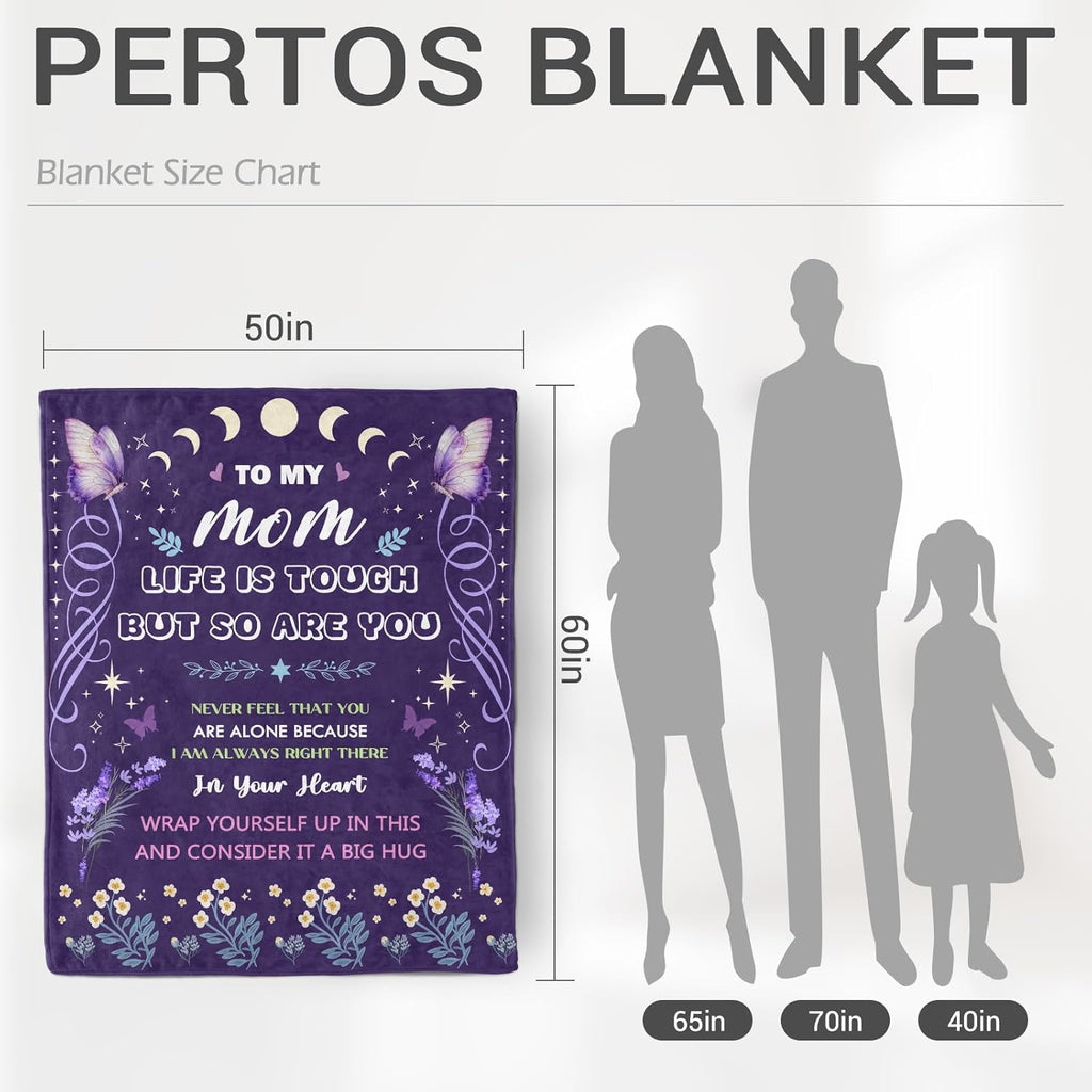 Levens Gifts for Mom Blanket 60 X 50 Soft Flannel Throw for Mother, Perfect Christmas Birthday Gift for Mom from Son Daughter, Cozy Blanket for Mother's Sofa or