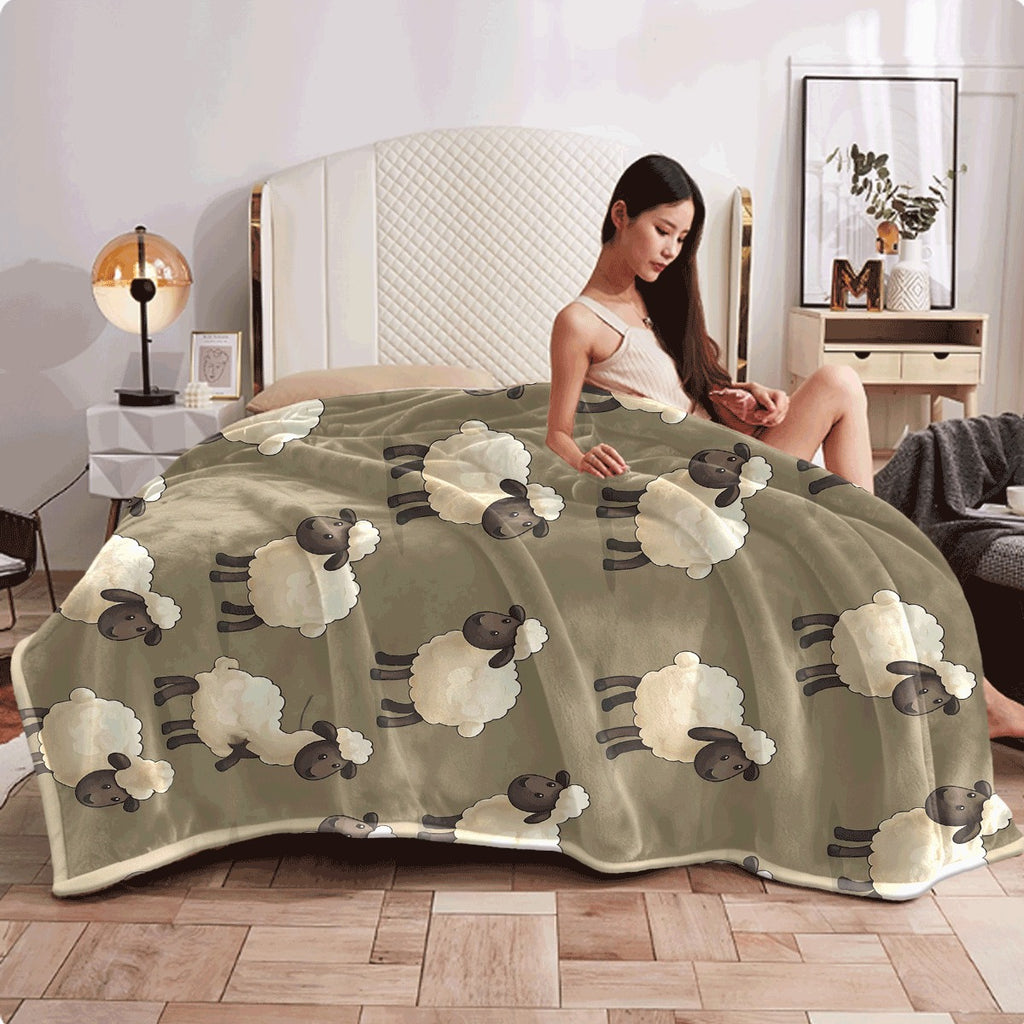 1pc a Cozy Fleece Blanket Featuring a Sheep Design, with a High-Definition Digital Print. It'S Soft, Breathable, Made of 100% Polyester, And Makes an Ideal Gift for Loved Ones
