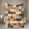 1pc of Ultra-soft Flannel Pet Paw Print Blanket - a Comfortable All-season Blanket Available in Brown, Brown-orange, Brown-yellow, and Brown-red Colors, with Patterned Styles. Suitable for Sofa,, Camping, and Travel - the Perfect Gift for Pet