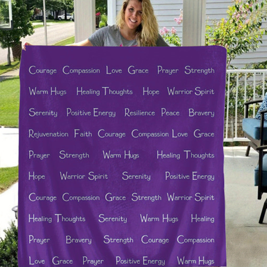 1pc Inspirational Navy Blue Throw Blanket - Super Soft, Warm Embrace with Positive Affirmations for Strength, Courage, Love & Hope - Allergy-Friendly, Multi-Purpose Comfort 60x50 inches