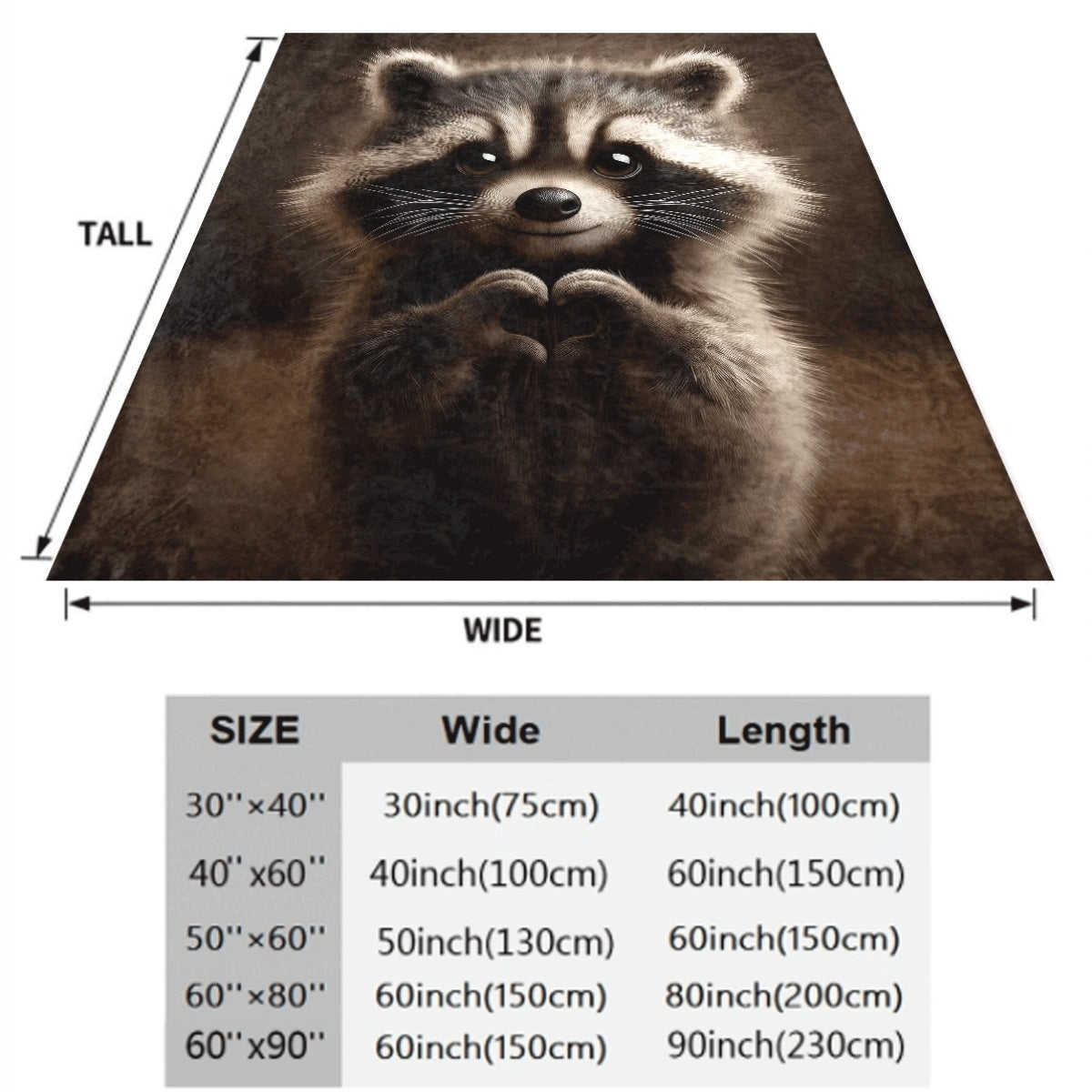 1pc Cozy Raccoon Print Flannel Throw Blanket Soft, Reversible And Machine Washable for All Seasons Perfect for Bed, Sofa, Camping Available in 3 Sizes