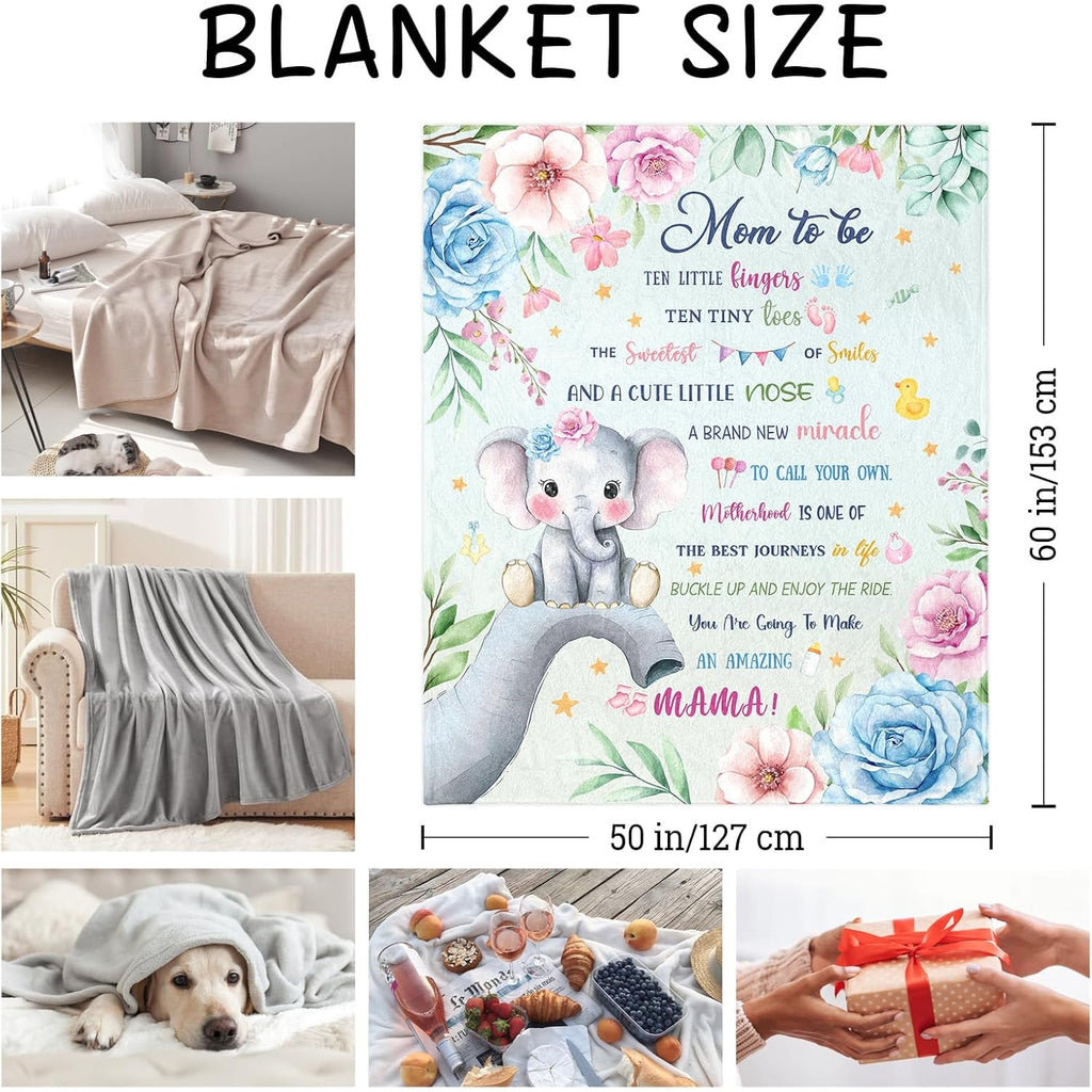 Mom to Be Throw Blanket 60X 50, New Mom Gifts for Women After Birth, Gifts for New Moms, First Time Moms/Gender Reveal/Pregnancy Gifts for Mother