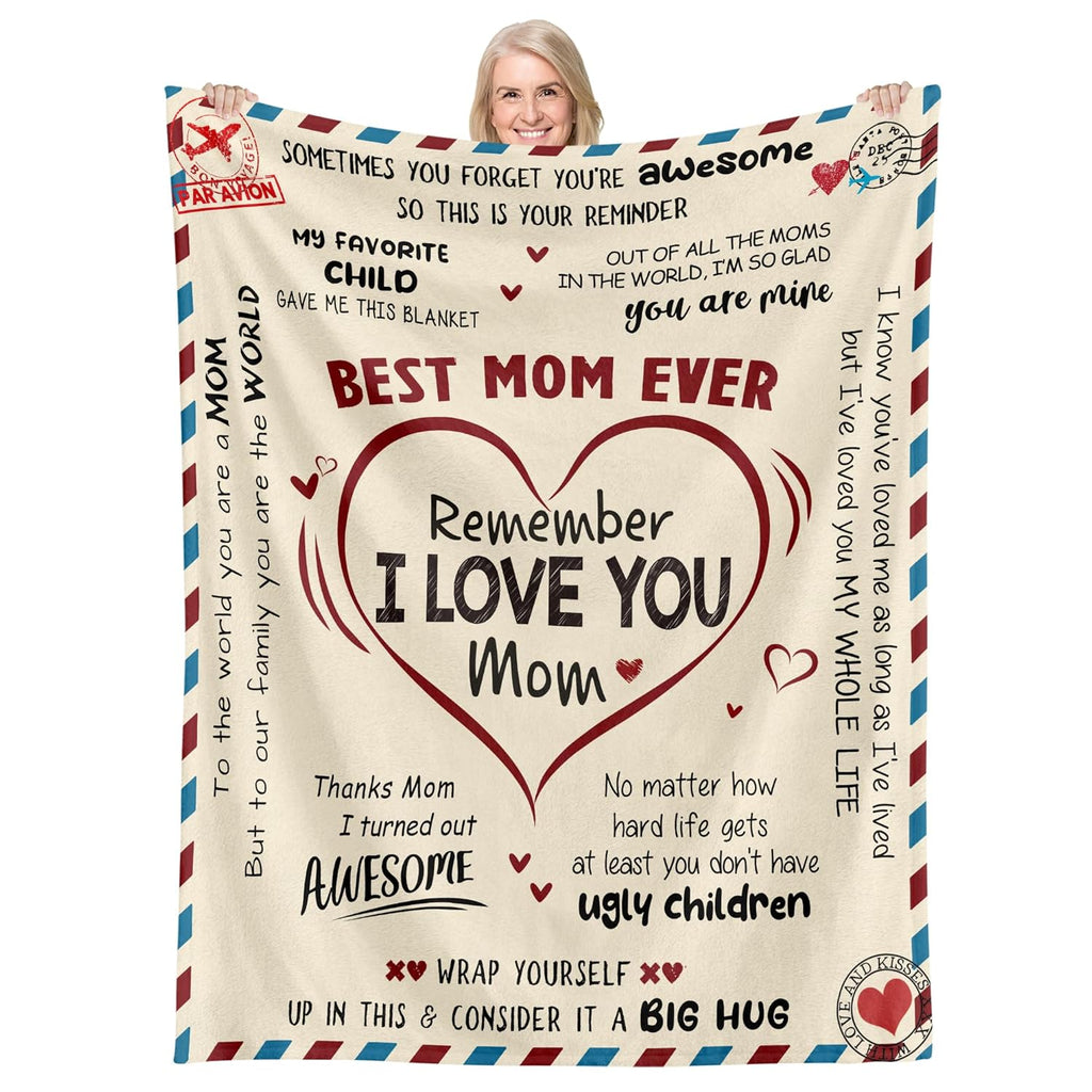 GEEMBI Christmas Birthday Gifts for Mom- Super Soft Flannel Throw Blanket for Couch 50x60 In- Mom Birthday Gifts from Daughter Son, Birthday Gift for Mother in Law, Mama Gift Ideas