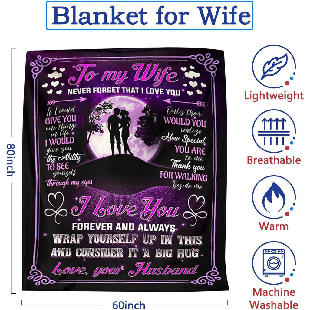 Presents for a Husband to Give to His Wife, Including a Cozy Blanket for Wedding Anniversaries, Birthdays, Christmas, Mother'S Day, And Valentine'S Day, Designed to Be Romantic for Her, Measuring 60X80 in Purple