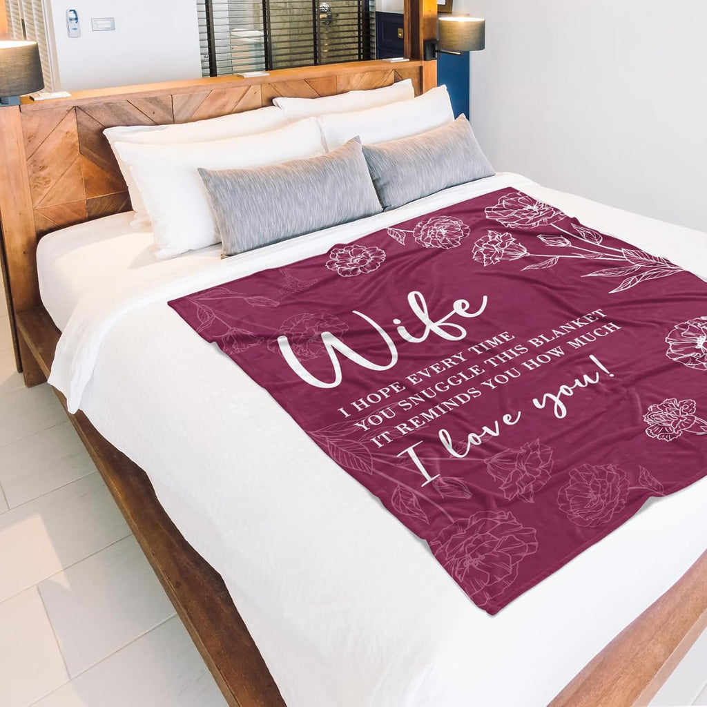 Presents for Your Spouse on Valentine'S Day, Birthday Gift Suggestions from a Husband, Anniversary Gifts for Her, And a Romantic Wedding Blanket for Your Wife Measuring 60 X 50, in Burgundy