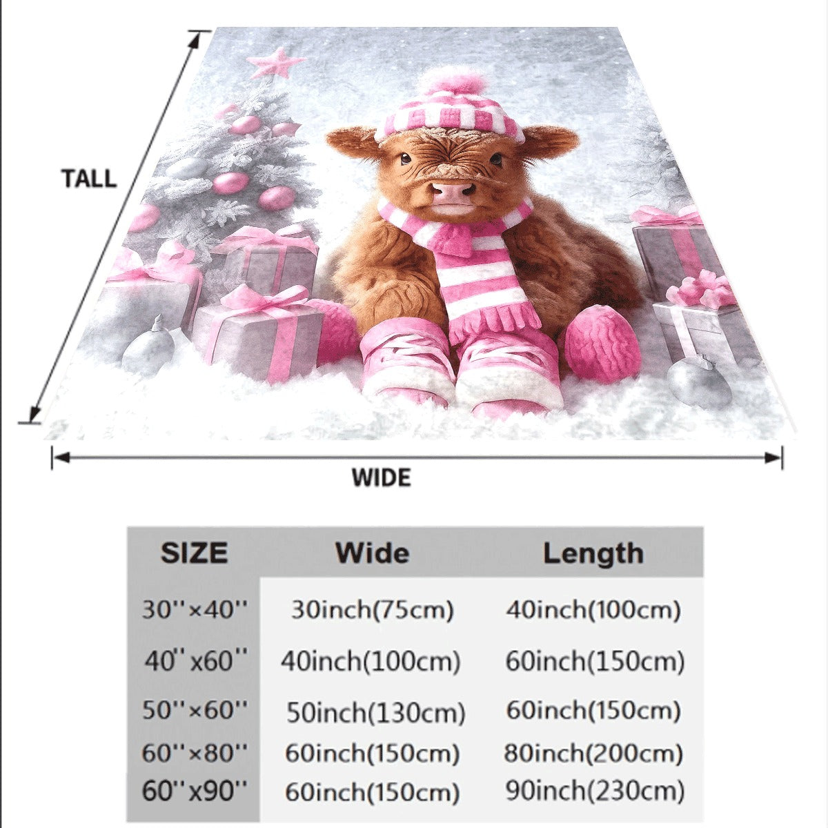 1pc 1pcs Highland Cow Flannel Blanket 3D HD Print Bohemian Style Mixed Colors All-Season Multi-Purpose Soft Quilted Polyester Cover 250-300g Fabric Perfect for Sofa Room Gift