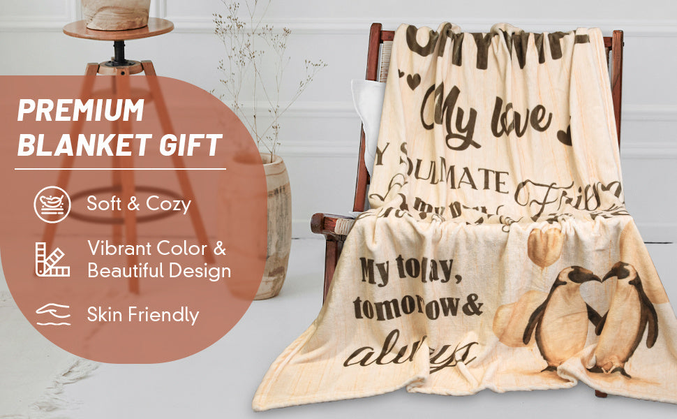 Gifts for Wife from Husband, Gifts for Her Blanket, Wife Birthday Gift Ideas, to My Wife's Throw Wifey Gift, Anniversary Christmas Blanket for Women