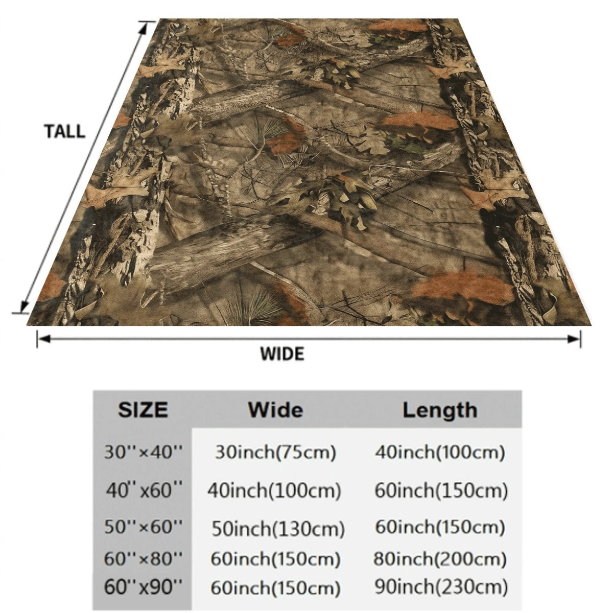 One Camouflage Fleece Blanket Featuring a Lifelike Forest Pattern, Perfect for Home Use, Travel, And Outdoor Picnics. It Is Suitable for Various Seasons, Comes in Mixed Colors, Showcases Quality Quilting Craftsmanship