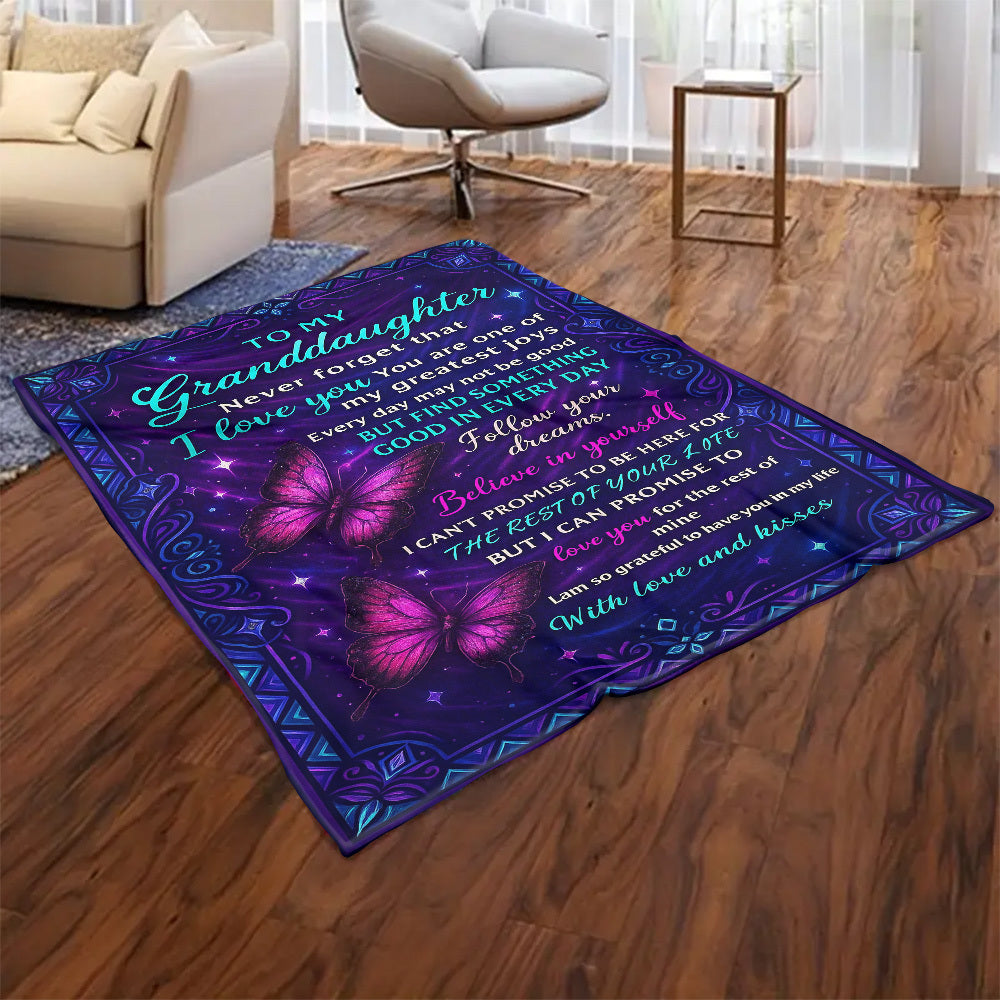 1pc for Granddaughter Gift Blanket - Soft Flannel with Printed & Quotes, Suitable for Birthdays, Christmas, Encouragement Gift for,