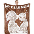Christmas Mom Blanket | Soft Flannel Throw Blanket, Polyester, 50 x 60, Machine Washable, All Seasons Use, Anime Theme, Preppy Style, Digital Print