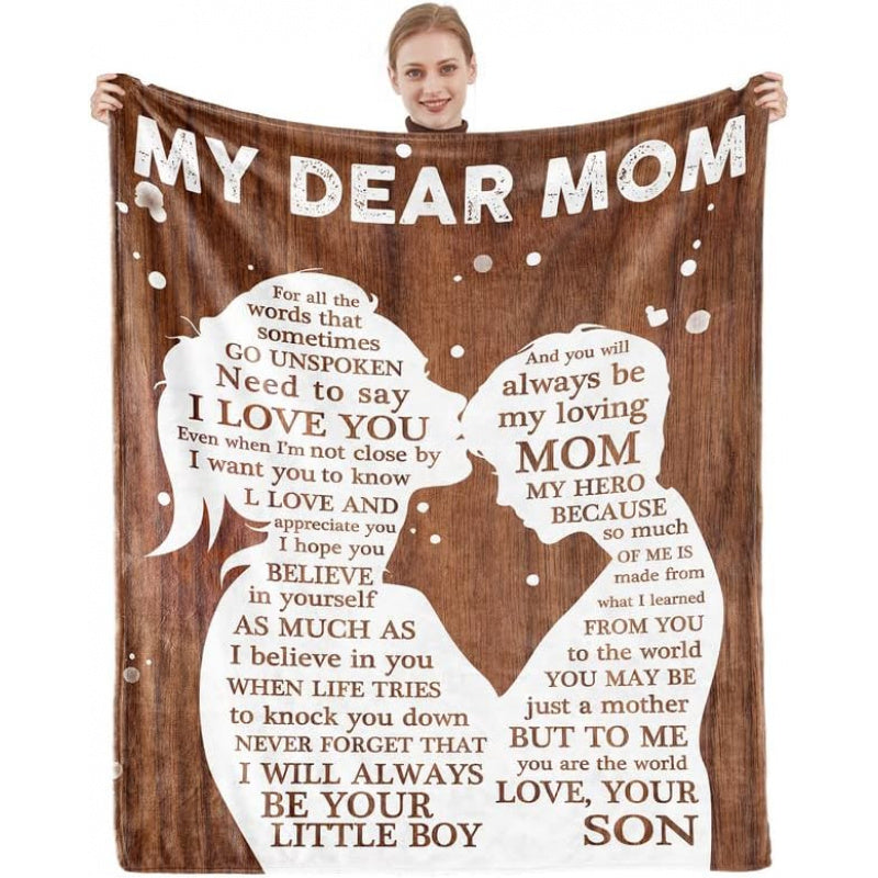 Christmas Mom Blanket | Soft Flannel Throw Blanket, Polyester, 50 x 60, Machine Washable, All Seasons Use, Anime Theme, Preppy Style, Digital Print
