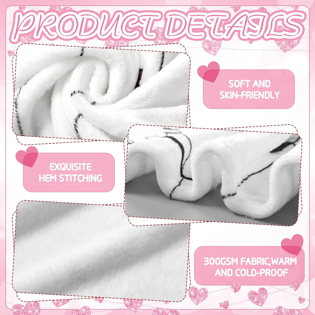 Valentine's Day Throw Blanket Ultra Soft Flannel Blanket for Bed and Couch Cozy Holiday Theme Throw Warm Winter Valentines Decoration, 50 X 60 Inches