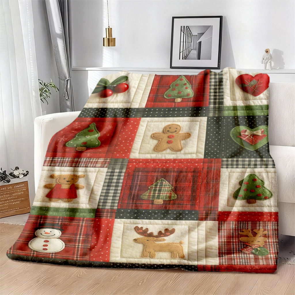 1pc Christmas Holiday Printed Blanket, Cozy Festive Throw Blanket, Super Warm Soft and Comfortable Flannel Blanket, Multiple Sizes Available, Suitable for Living Room, Bedroom, Balcony, Courtyard