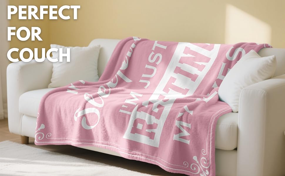 Kituzol Presents Birthday Gifts for Women, Including a Special Gift for Moms, Perfect for Anniversaries Or Retirement. This Pink Blanket, Measuring 60X50 Inches, Features The Phrase 'I'M Not Sleeping, I'M Just Resting My Eyes.'