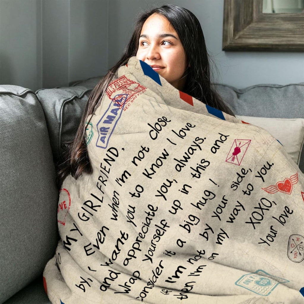Gifts for Girlfriend 80x60 Blanket- Birthday Gift from Boyfriend- Romantic Gifts for Her- Girlfriend Valentine's Day Anniversary Presents- GF Birthday Graduation Gift Ideas