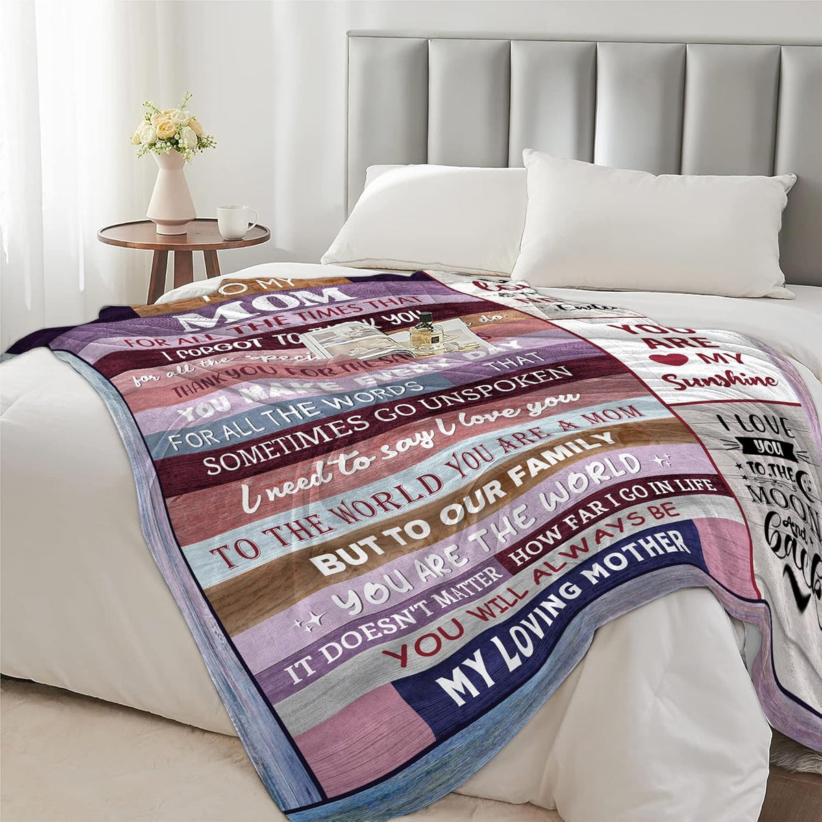 Gift for Mom, Mom Birthday Gifts, Mom Gift from Daughter Son, for Moms Birthday, Mom Gift for Christmas Mothers Day Throw Blanket 50x60, Gifts for Moms Who Have Everything