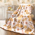 1pc Cute Capybara with Floral Pattern Flannel Blanket Soft Pink Background Throw for Couch Cozy Warm Fleece All-Season Blanket