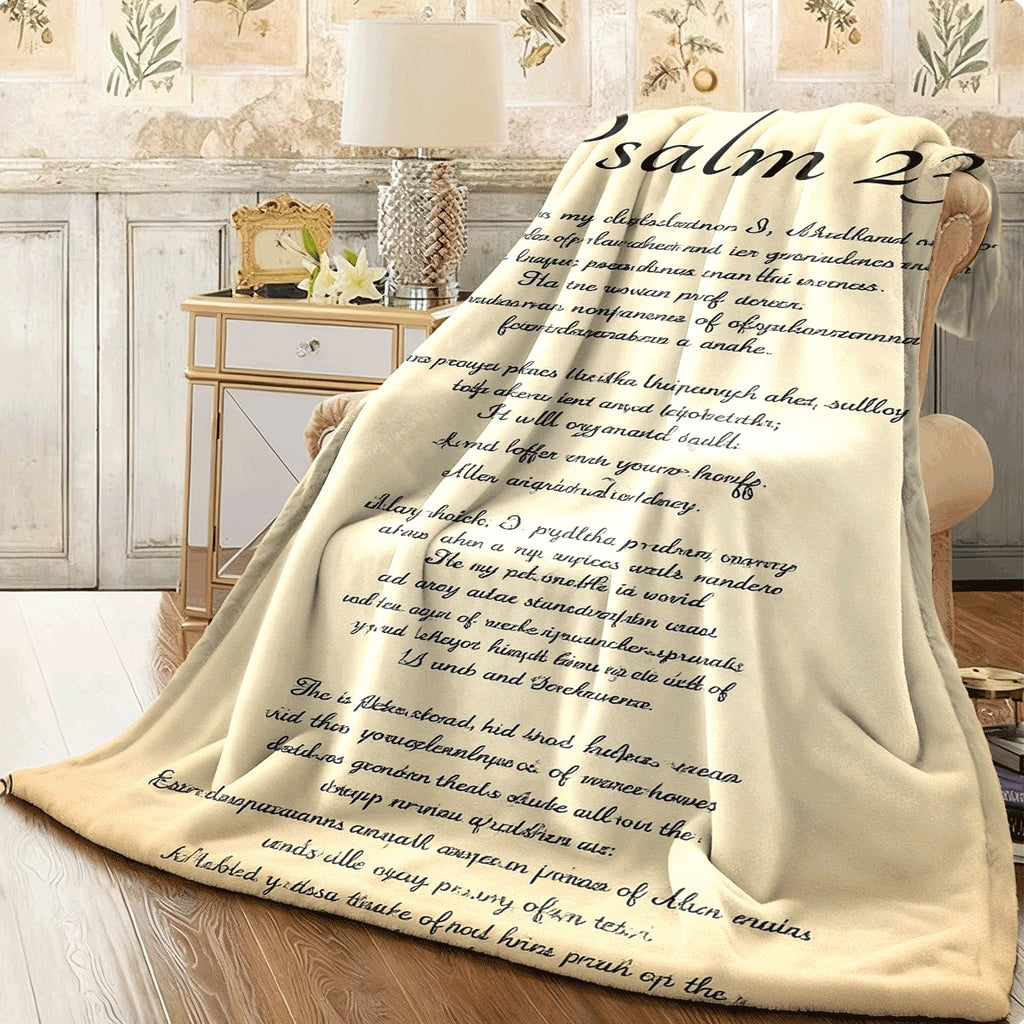 1pc Psalm 23 Blanket Christian Gifts Religious Throw Flannel Blanket, Soft Casual Warm Blanket, Multi-purpose Office Throw Blanket, Outdoor Camping Travel Blanket Multi-purpose Gift Blanket for A