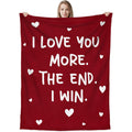 Valentines Day Gifts for Him Her- I Love You More Super Soft Flannel Throw Blanket 60x80 In- Anniversary Wedding Gifts for Men Women Girlfriend Boyfriend, Romantic Husband Wife Birthday Gift