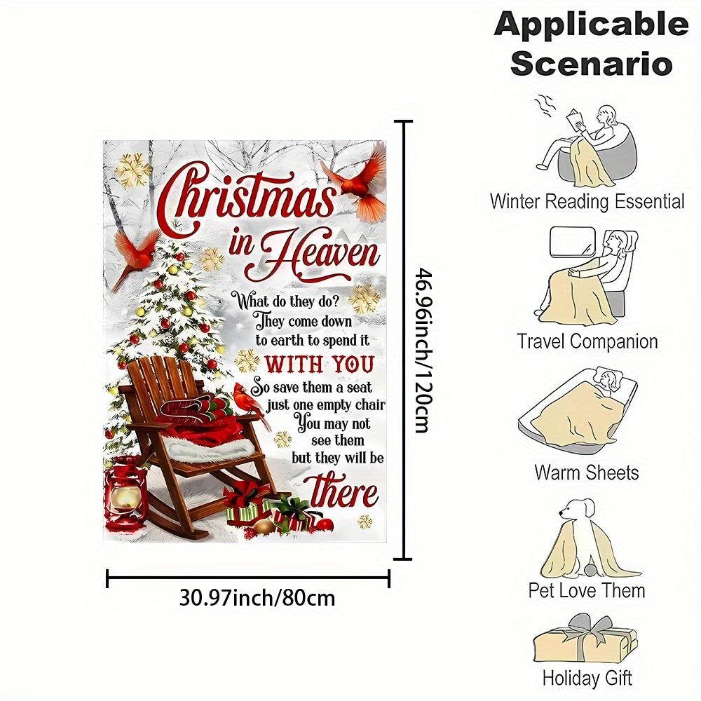 Snowy Christmas Style Pattern Christmas Slogan Pattern Printed All-Season Nap Office Small Blanket Family Blanket Gift for Family And Friends