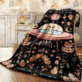 1pc Jitalien Element Cartoon-Style Flannel Blanket Featuring Watercolor Prints, Designed for And Warmth, Suitable for All Seasons, Made from 200-250Gsm Polyester Fabric, Perfect for Napping, Camping, Traveling, Or Use in The Car