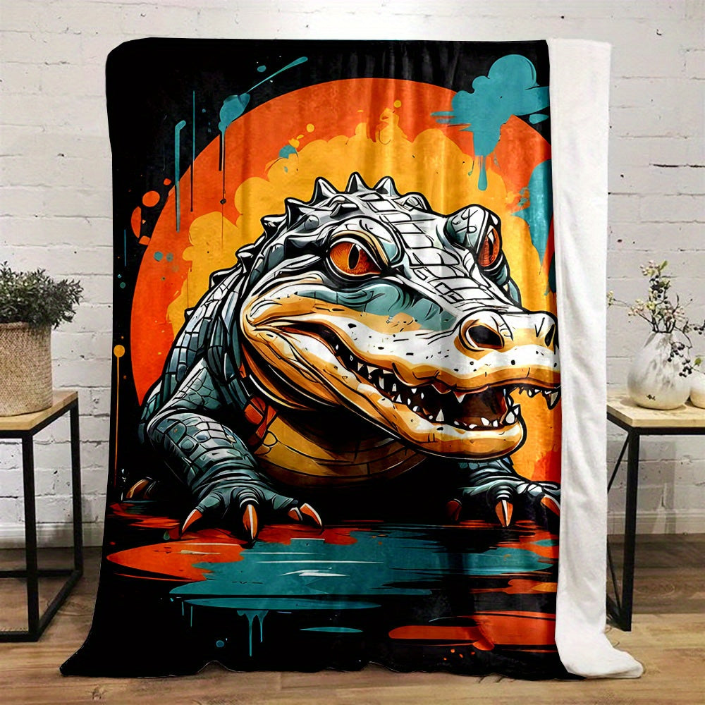 Crocodile Pattern Soft Blanket for All Seasons