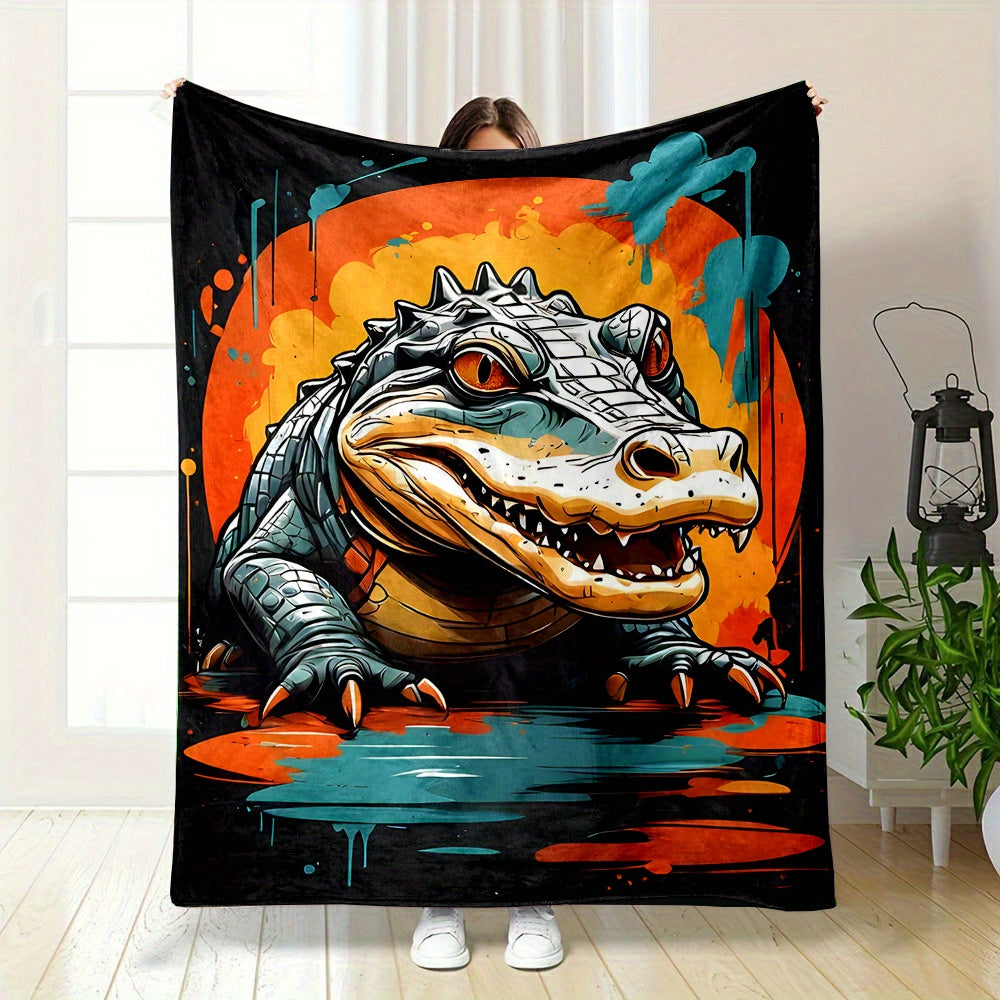 Crocodile Pattern Soft Blanket for All Seasons
