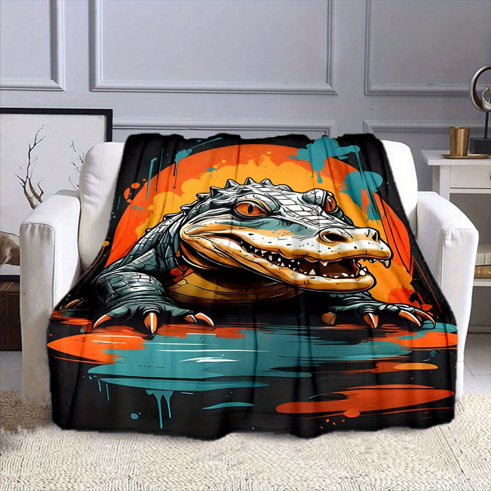 Crocodile Pattern Soft Blanket for All Seasons