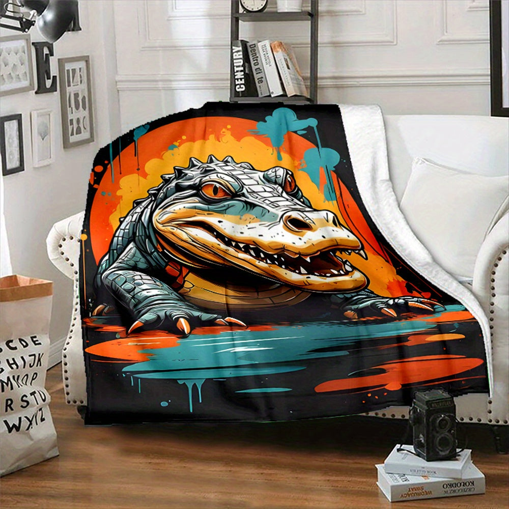 Crocodile Pattern Soft Blanket for All Seasons