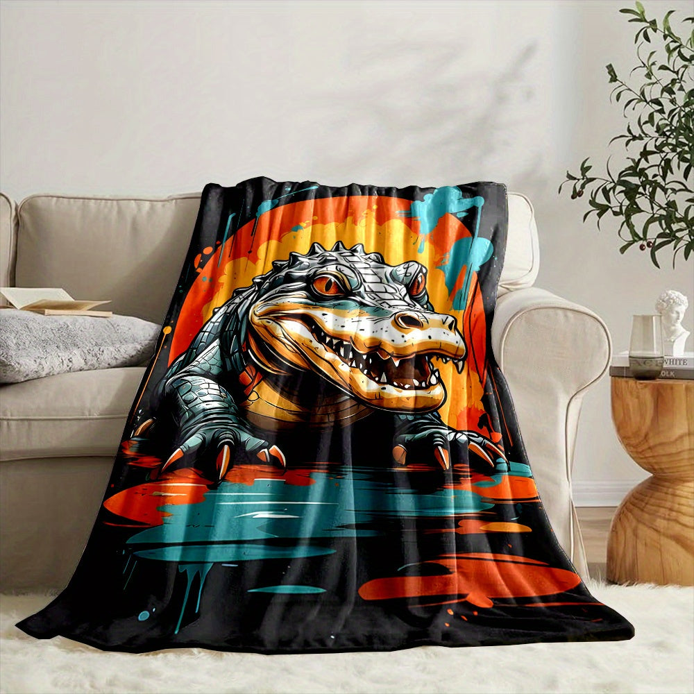 Crocodile Pattern Soft Blanket for All Seasons