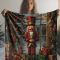 Vintage Mountain Knife and Christmas Decorative Blanket - 100% Polyester Flannel Fabric, Digital Printing, Soft and Comfortable All-Season Blanket for Sofas, Offices, Travel, 59X78.7 Inches
