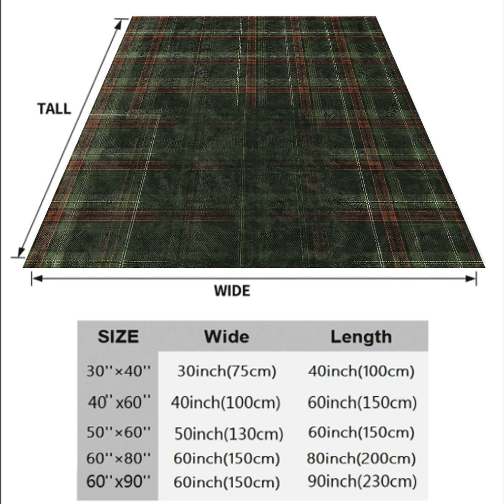 1pc Green And Brown Plaid Pattern Flannel Blanket Classic Checkered Design Soft Warm Throw for Sofa Cozy All-Season Plaid Flannel Material Retro Style Home Decor Accessory