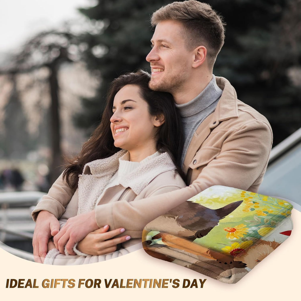Gifts of Anniversary Blankets for Both Men And Women, Featuring a Cozy Flannel Design with a Charming Otter, Measuring 50X60. Perfect for Birthdays, Christmas, Valentine'S Day, Or Weddings, This Couple'S Blanket Is an Ideal Present for a Wife