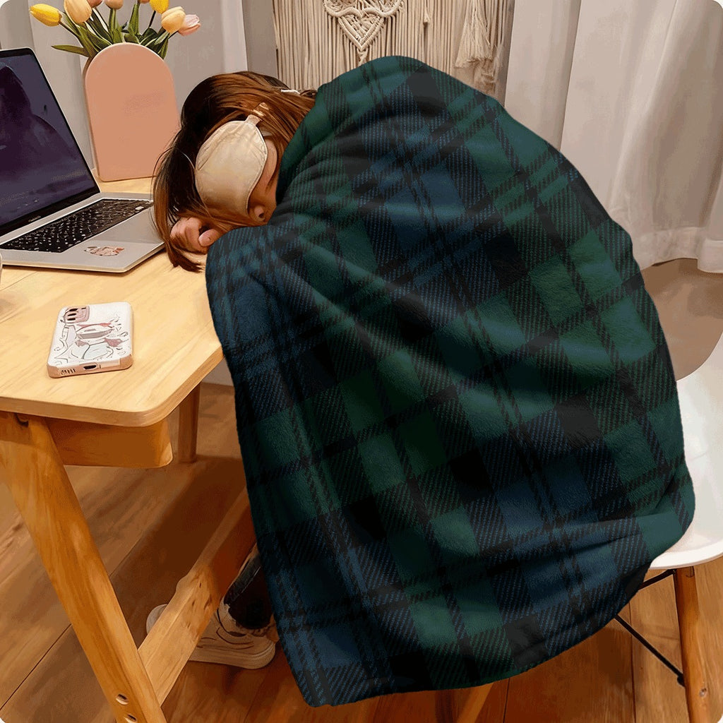 1pc Allseason Soft Flannel Throw Blanket with Classic Green Black Blue Plaid Pattern Cozy Plush Fabric All-Season Spread for Couch Lightweight Warm