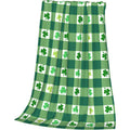 Fuzzy St. Patrick's Day Blanket Green Clover Buffalo Check Plaid Plush Throw Blanket for Couch Sofa Luxury Soft Cozy Lightweight Blankets for All Seasons 50x40