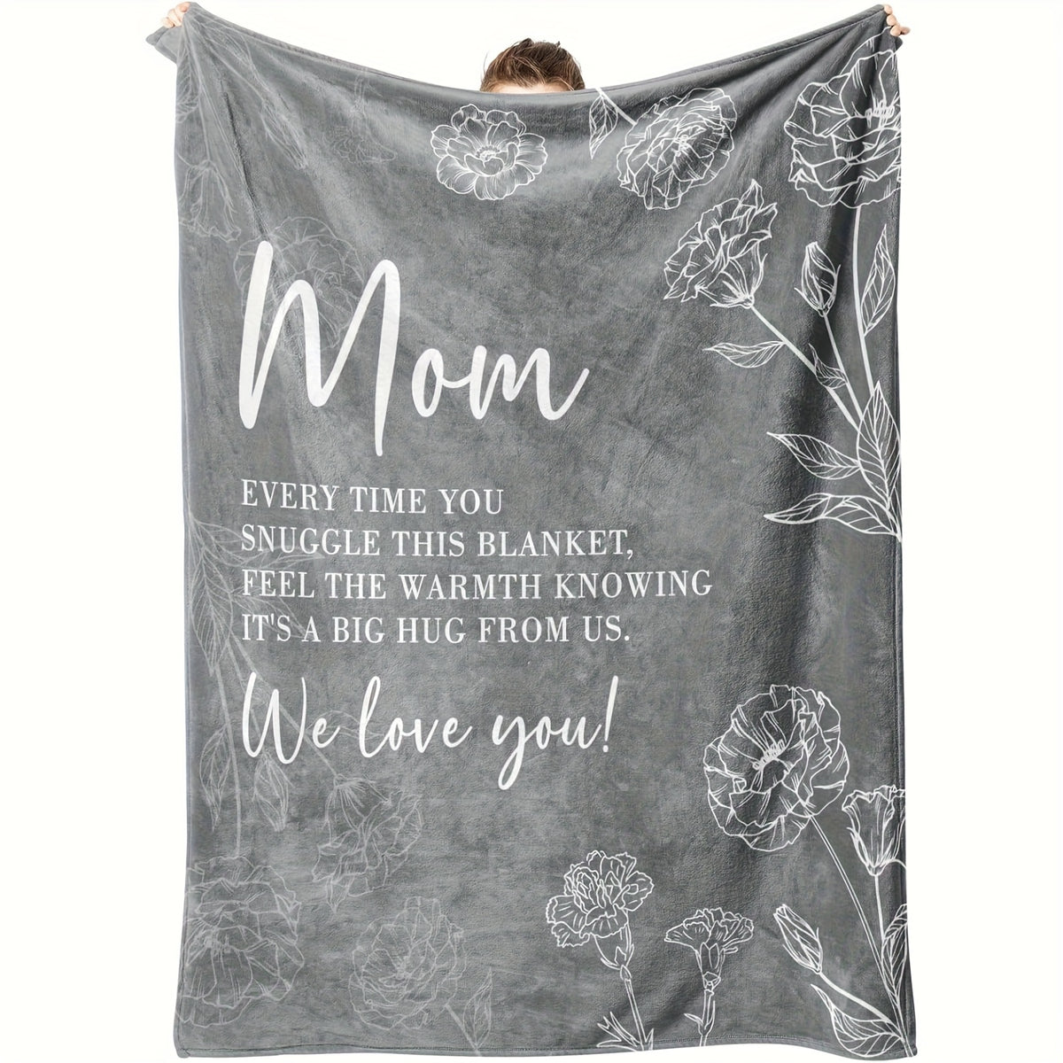 A Cozy Blanket Featuring a Wine Red Backdrop Adorned with a White Floral Design, Perfect As a Birthday Present for Mothers, Daughters, And Sons. Ideal for Use in Dorms, Office Naps, Outdoor Camping, Or As Room Decor, with a Thickness of 280Gsm