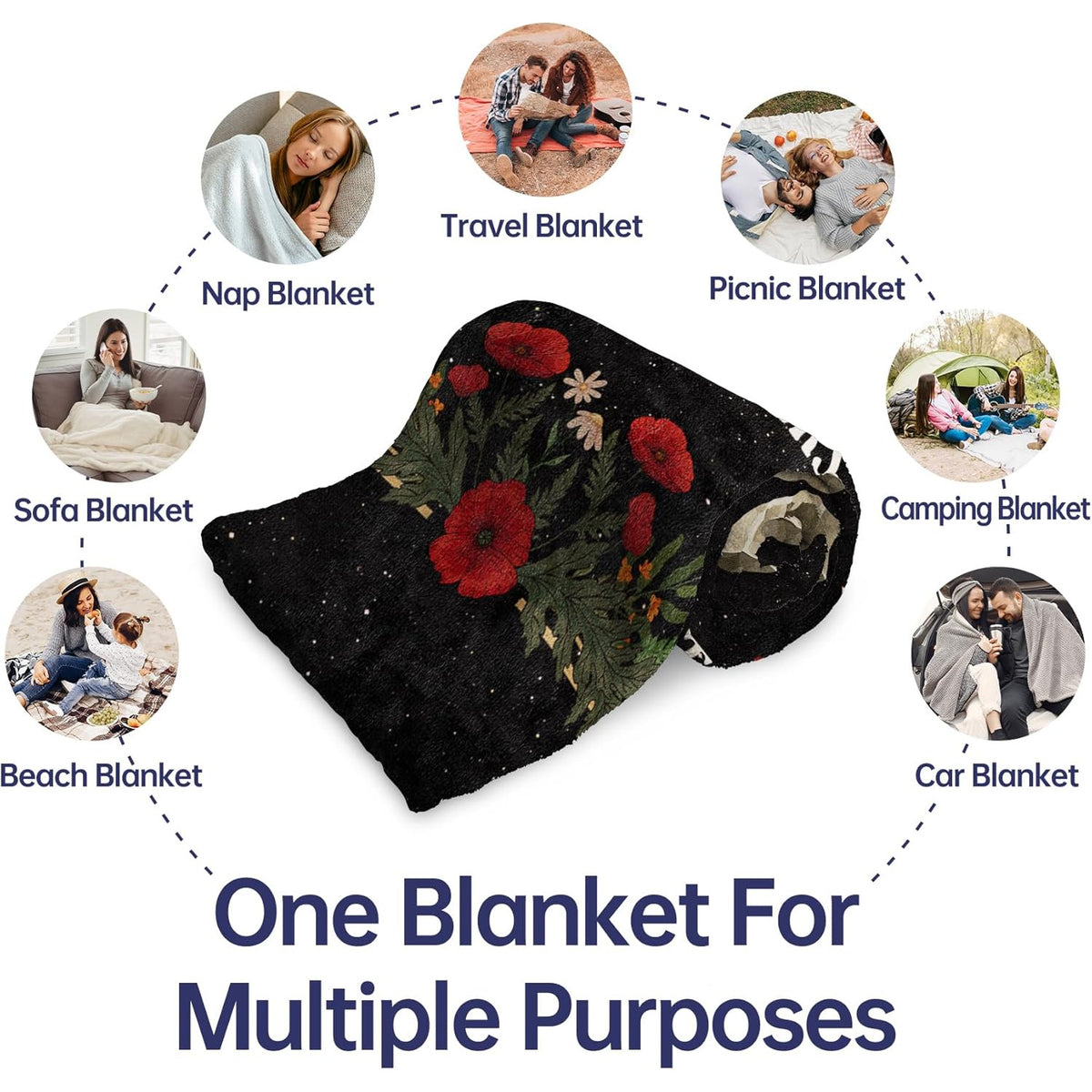 Valentines Day Gifts for Her Him- Couple Blanket, Valentines Anniversary Wedding Gifts for Women Men Wife Husband Couple, Engagement Birthday Gift for Women Friend, I Love You Gothic Blanket