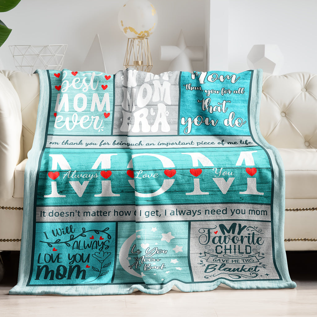 1pc Super Soft Flannel Letter Blanket Birthday Gift for Mom, Comfortable Travel Blanket for, Couch, Chair- Perfect for Mothers Day, Christmas, Valentines Day, And Any Occasion