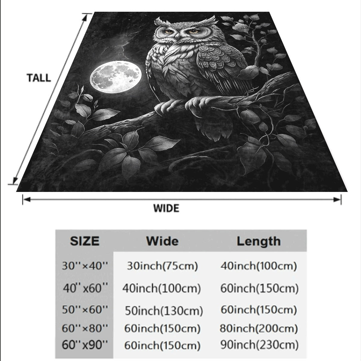 1pc Cozy Owl Print Flannel Throw Blanket Soft Warm & Versatile for Couch Office Camping All-Season Gift Idea