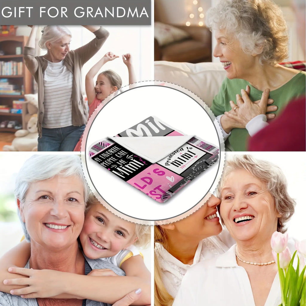 1pc, Mimi Gifts, Mimi Gifts for Grandparents Day, Mimi Gifts for Grandma- Cool Mimi Birthday Gift- Grandma Mimi Soft Flannel Blanket, Best Mimi Ever Gifts Pink(mimi Blanket) Blanket, Sofa Blanket, Soft Blanket