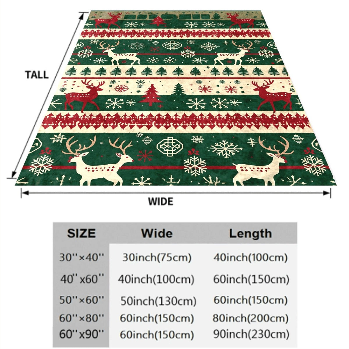 1pc Christmas Reindeer Theme Digital Print Flannel Blanket 100% Fiber, All-Season Light Warmth for Beds And Sofas, Festive Style to Spread Christmas Cheer, Soft Light Beige-Friendly Gift for Holidays
