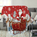 1pc Santa Claus Sleigh with White Horse Pattern Red Flannel Blanket, Soft, Comfortable, and Warm, Festive Design, All-season Universal Sofa Throw, Warm Cover Blanket, Multiple Sizes Available, Suitable for Living Room Sofas, Bedroom