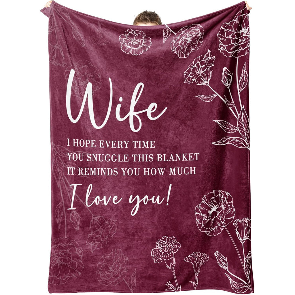 Presents for Your Spouse on Valentine'S Day, Birthday Gift Suggestions from a Husband, Anniversary Gifts for Her, And a Romantic Wedding Blanket for Your Wife Measuring 60 X 50, in Burgundy