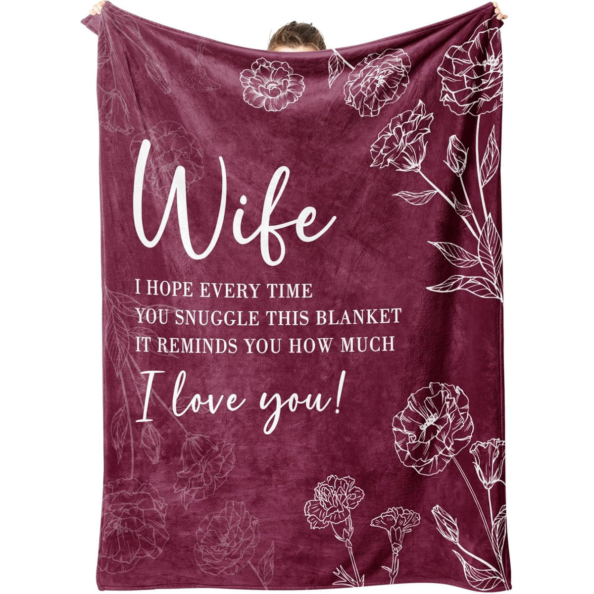Presents for Your Spouse on Valentine'S Day, Birthday Gift Suggestions from a Husband, Anniversary Gifts for Her, And a Romantic Wedding Blanket for Your Wife Measuring 60 X 50, in Burgundy