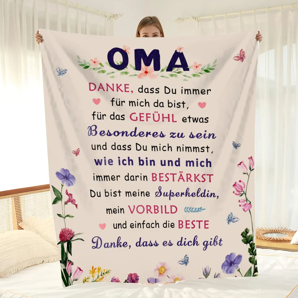 1pc Gifts for Grandma Blanket Birthday Gift Anniversary Blanket Soft Flannel Sofa Blanket
